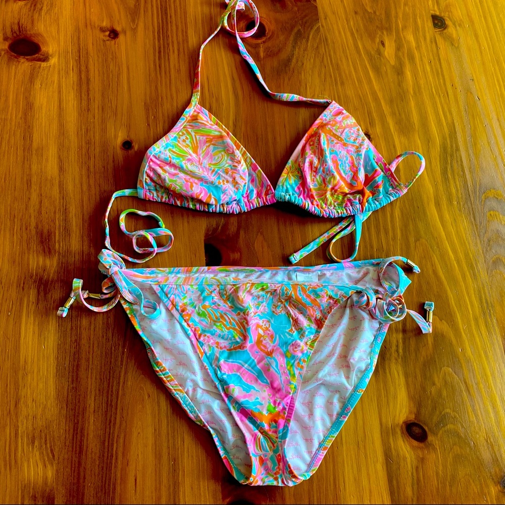 Lilly Pulitzer triangle bikini top & bottom